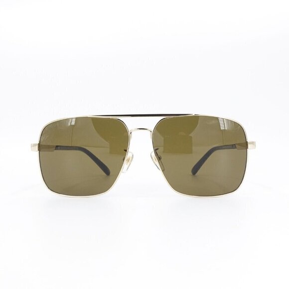 Gucci GG1289 Navigator Sunglasses Gold Brown OS - Picture 14 of 16